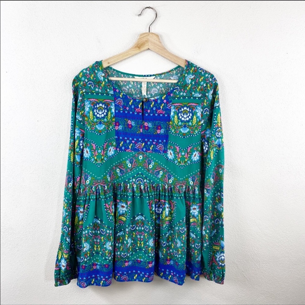 Matilda Jane Green Blue Floral Boho Tunic